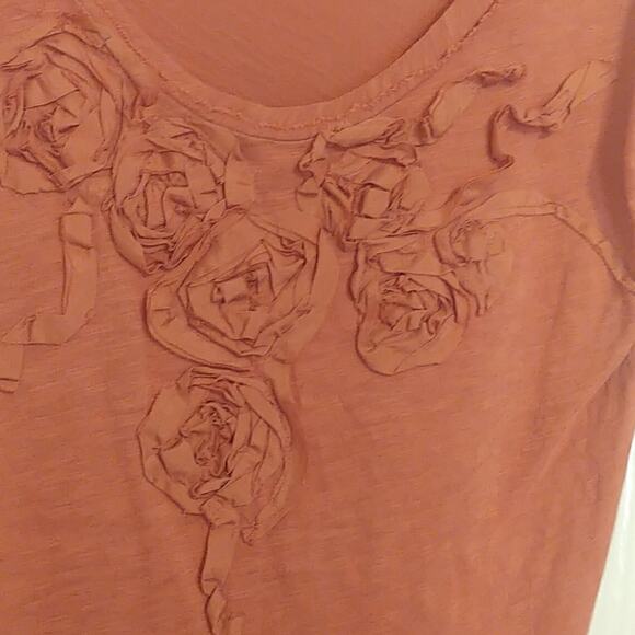 J. Crew Silk Accented Pullover Crew Top XS Burnt Orange - Picture 2 of 5